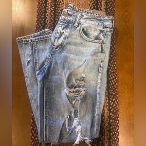 American Eagle Outfitters Ripped Blue Boyfriend Jeans